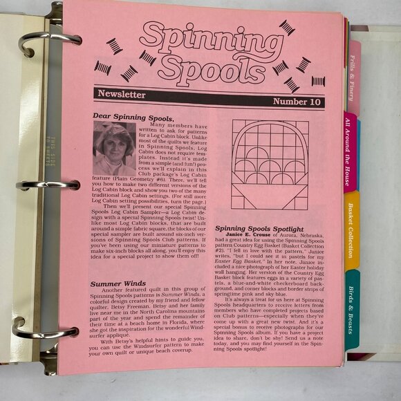 Vintage 1990 Georgia Bonesteel's Spinning Spools Pattern Club For Quilters Vol 1 - Picture 4 of 16